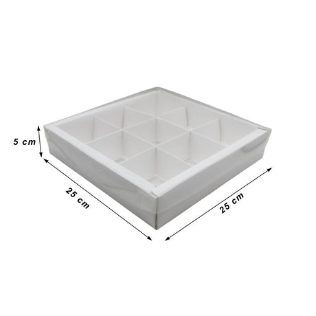 Clear Transparent 9 Cavity Brownie Box | White Color | Pack Of 10 - Bakeyy.com - India - Clear Transparent 9 Cavity Brownie Box | White Color | Pack Of 10 - Default Title