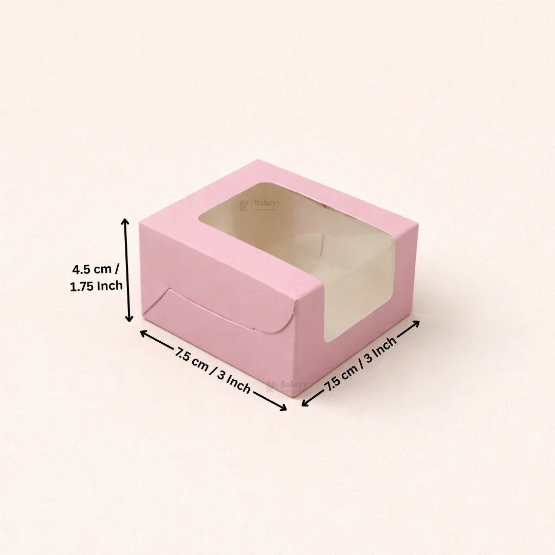 Pink Color Brownie Box | L Shape Window & Top Window | Multiple Capacities Available | Pack of 10