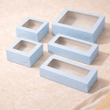 Blue Color Brownie Box | L Shape Window & Top Window | Multiple Capacities Available | Pack of 10