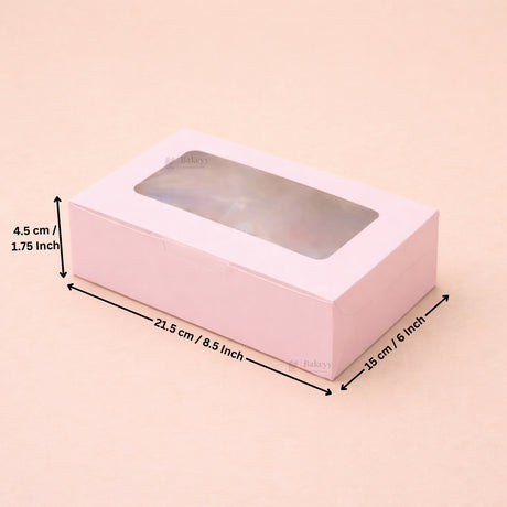 Pink Color Brownie Box | L Shape Window & Top Window | Multiple Capacities Available | Pack of 10