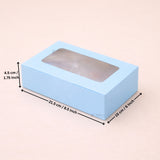 Blue Color Brownie Box | L Shape Window & Top Window | Multiple Capacities Available | Pack of 10