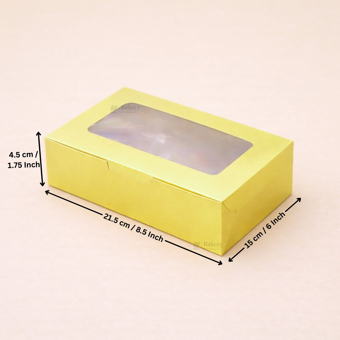 Yellow Color Brownie Box | L Shape Window & Top Window | Multiple Capacities Available | Pack of 10