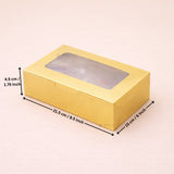 Metallic Gold Color Brownie Box | L Shape Window & Top Window | Multiple Capacities Available | Pack of 10