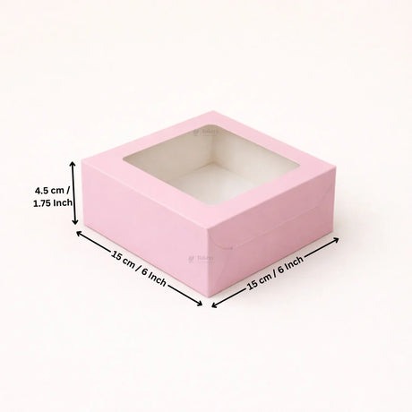 Pink Color Brownie Box | L Shape Window & Top Window | Multiple Capacities Available | Pack of 10