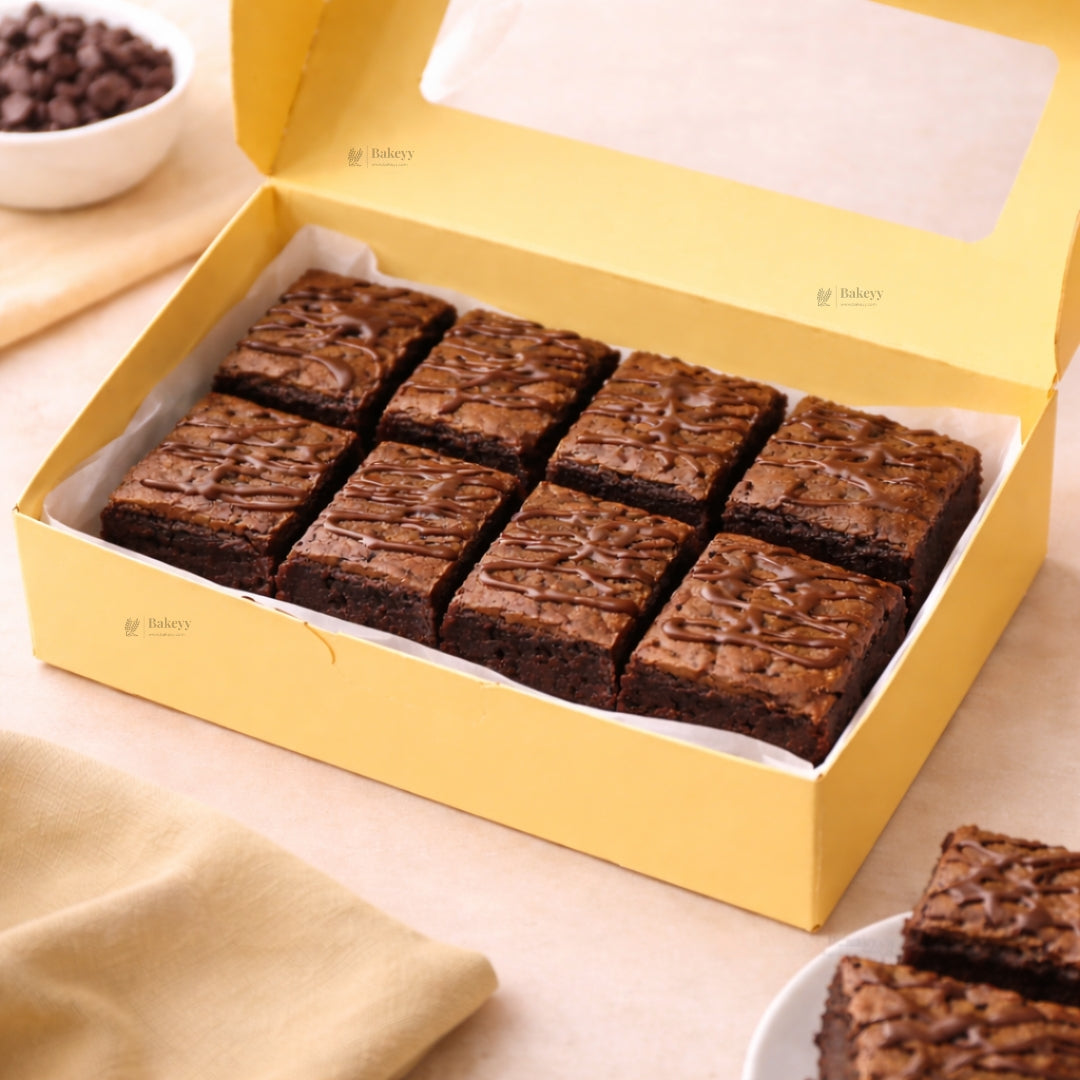 Yellow Color Brownie Box | L Shape Window & Top Window | Multiple Capacities Available | Pack of 10