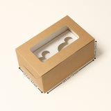 Color Cupcake Boxes With Handle | Christmas Style Cupcake Boxes | Multi-Colour Festive Boxes | Pack of 10