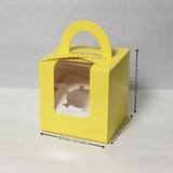 Yellow Color Cupcake Box | With Handle & Without Handle | Multiple Capacities Available | Pack of 10