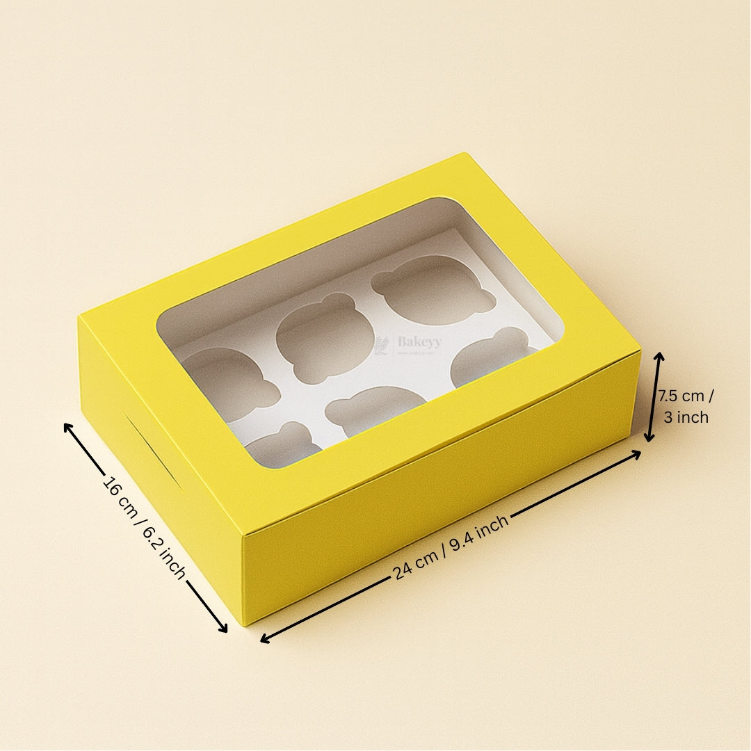 Color Cupcake Boxes With Handle | Christmas Style Cupcake Boxes | Multi-Colour Festive Boxes | Pack of 10