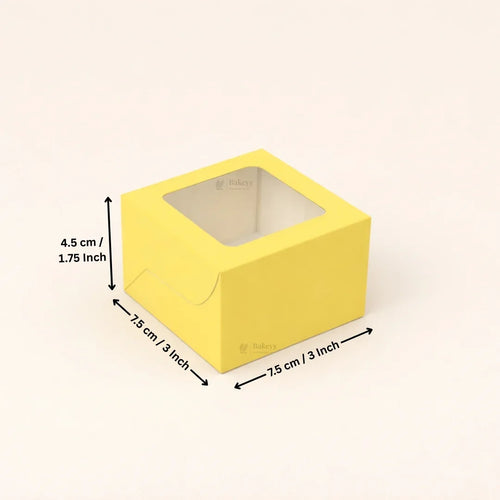 Yellow Color Brownie Box | L Shape Window & Top Window | Multiple Capacities Available | Pack of 10