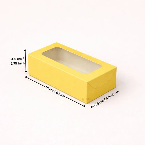 Yellow Color Brownie Box | L Shape Window & Top Window | Multiple Capacities Available | Pack of 10