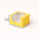 Yellow Color Brownie Box | L Shape Window & Top Window | Multiple Capacities Available | Pack of 10