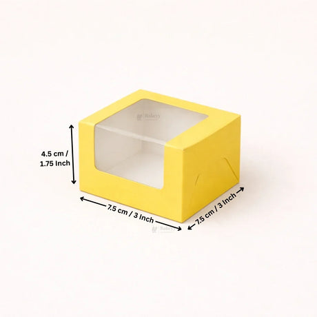 Yellow Color Brownie Box | L Shape Window & Top Window | Multiple Capacities Available | Pack of 10