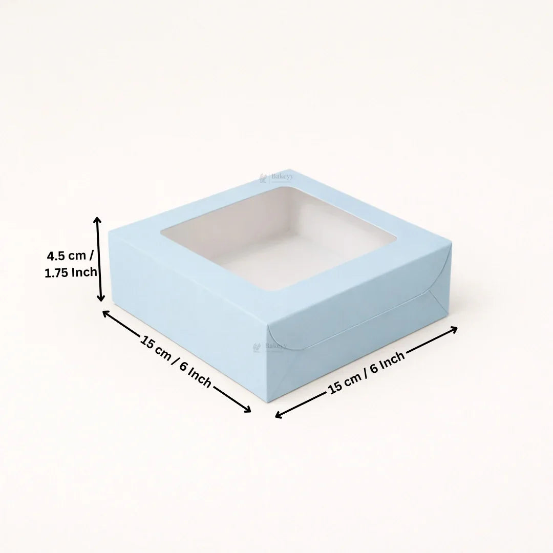 Blue Color Brownie Box | L Shape Window & Top Window | Multiple Capacities Available | Pack of 10