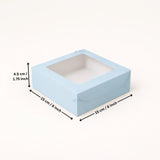 Blue Color Brownie Box | L Shape Window & Top Window | Multiple Capacities Available | Pack of 10