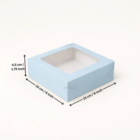 Blue Color Brownie Box | L Shape Window & Top Window | Multiple Capacities Available | Pack of 10