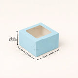 Blue Color Brownie Box | L Shape Window & Top Window | Multiple Capacities Available | Pack of 10