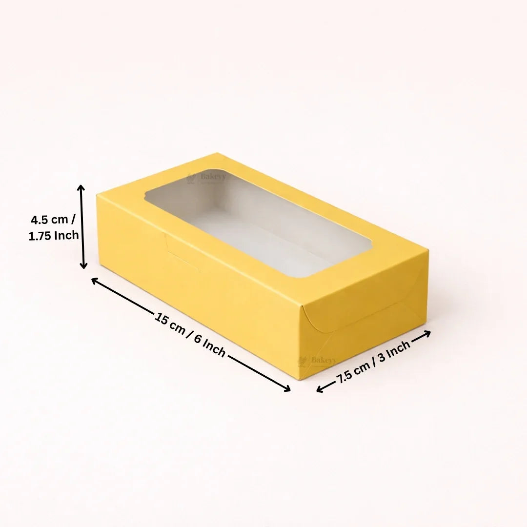 Metallic Gold Color Brownie Box | L Shape Window & Top Window | Multiple Capacities Available | Pack of 10