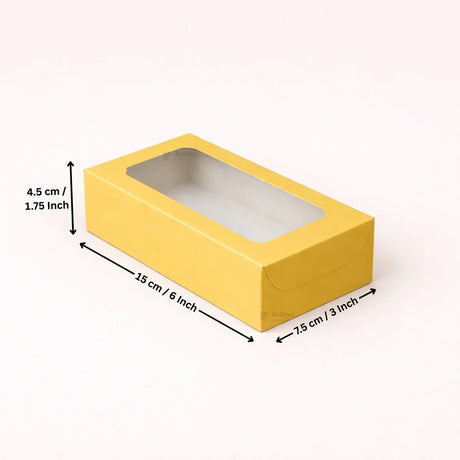 Metallic Gold Color Brownie Box | L Shape Window & Top Window | Multiple Capacities Available | Pack of 10