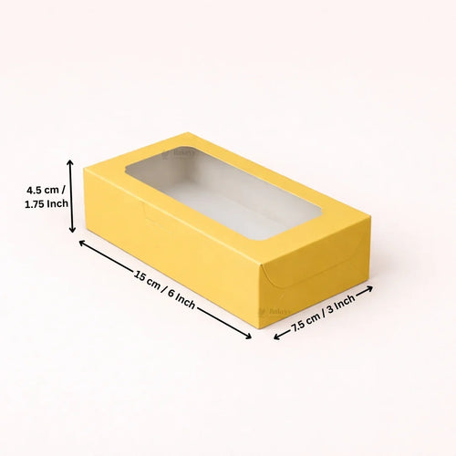 Metallic Gold Color Brownie Box | L Shape Window & Top Window | Multiple Capacities Available | Pack of 10