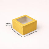 Metallic Gold Color Brownie Box | L Shape Window & Top Window | Multiple Capacities Available | Pack of 10