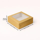 Matte Gold Color Brownie Box | L Shape Window & Top Window | Multiple Capacities Available | Pack of 10