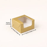 Matte Gold Color Brownie Box | L Shape Window & Top Window | Multiple Capacities Available | Pack of 10