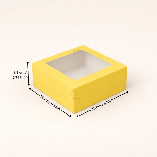 Yellow Color Brownie Box | L Shape Window & Top Window | Multiple Capacities Available | Pack of 10