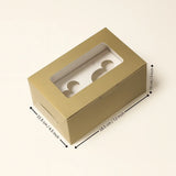 Matte Gold Color Cupcake Box | With Handle & Without Handle | Multiple Capacities Available | Pack of 10