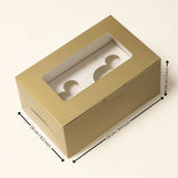 Matte Gold Color Cupcake Box | With Handle & Without Handle | Multiple Capacities Available | Pack of 10