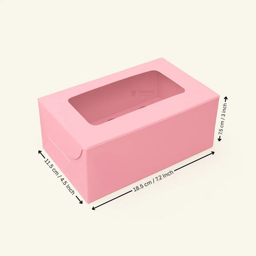 Pink Color Cupcake Box | With Handle & Without Handle | Multiple Capacities Available | Pack of 10
