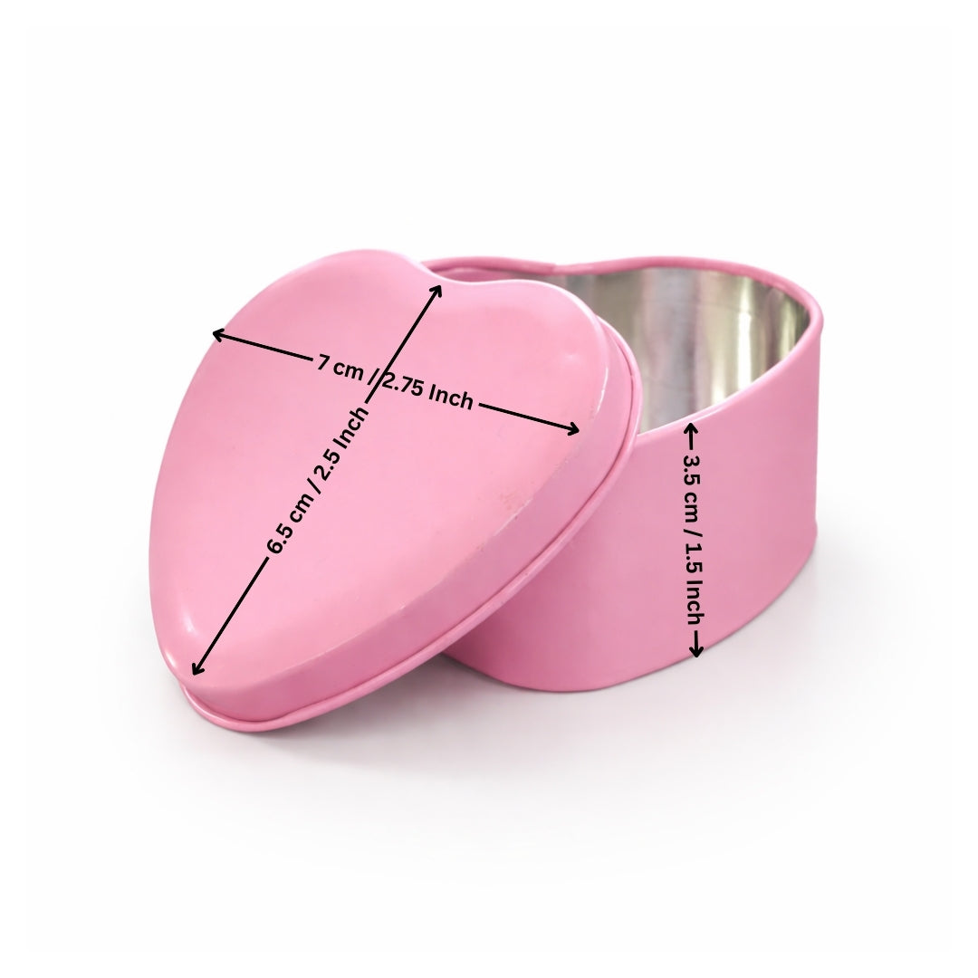 Color Plain Tin Boxes | Multiple Shape Option Available | Heart, Circle, Square Box | Empty Boxes | Chocolate and Small Gifts Box | Pack of 6