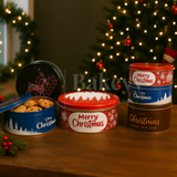 Christmas Assorted  Prints Dream Cake Tin Box