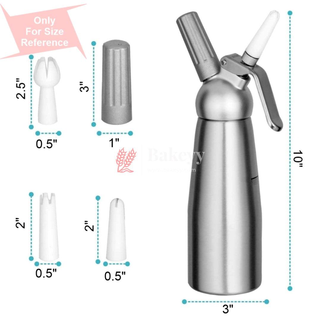 Cream Whipper | Whipped Cream Dispenser Canister | Metal Cap - Bakeyy.com - India - Cream Whipper | Whipped Cream Dispenser Canister | Metal Cap - 500 ML