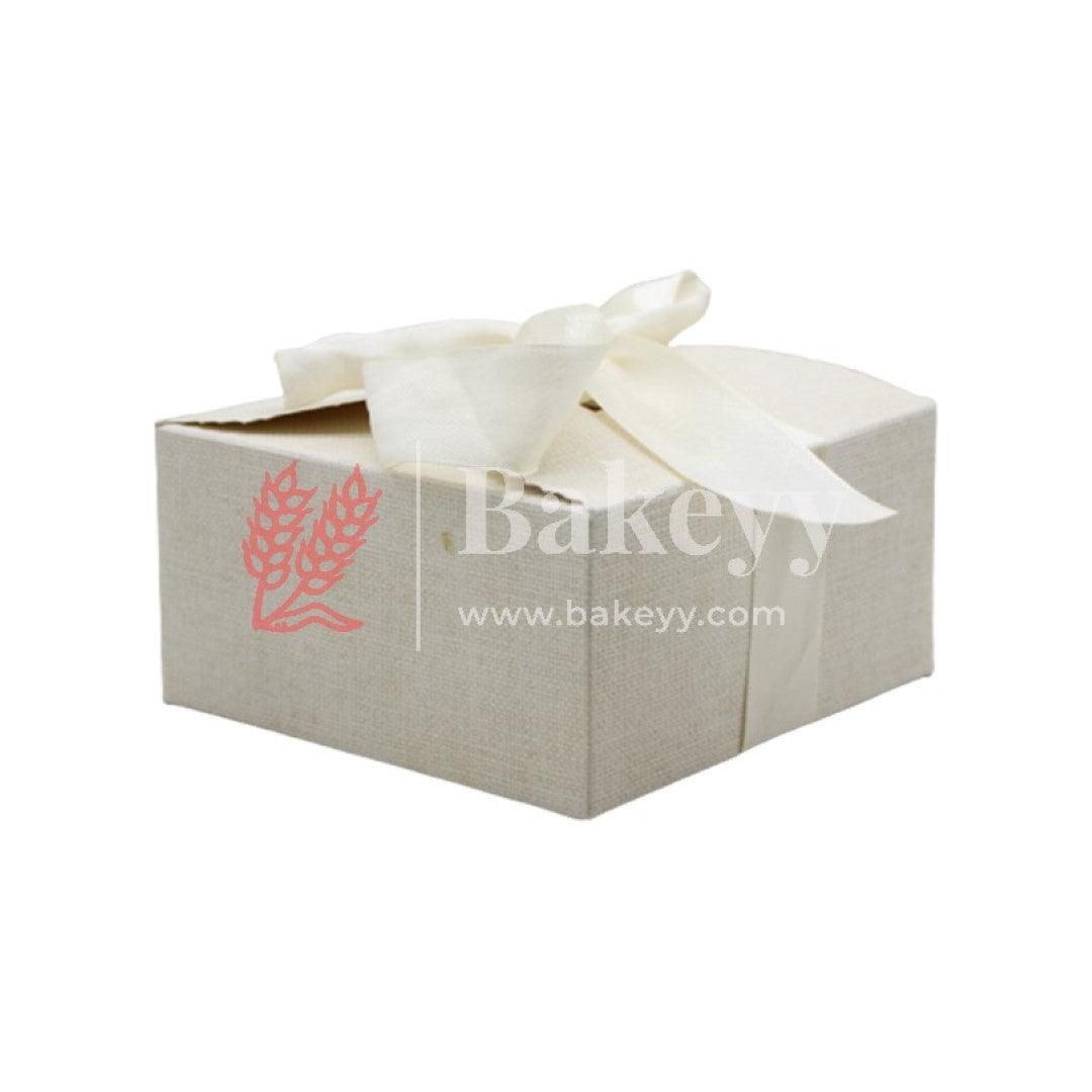 Cream White Colour Gift Box for Presents, 10 Pack Empty Kraft Gift Boxes with Ribbon For Packaging Candy, Cookie, Chocolate | Pack of 10 - Bakeyy.com - India - Cream White Colour Gift Box for Presents, 10 Pack Empty Kraft Gift Boxes with Ribbon For Packaging Candy, Cookie, Chocolate | Pack of 10 - Large (12x12x6 cm)