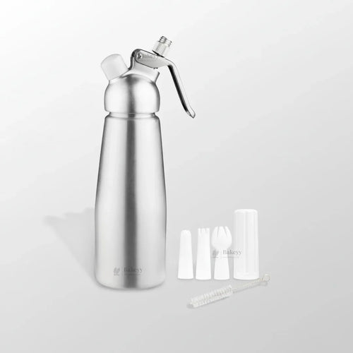 Metal Head Cream Whipper | Whipped Cream Dispenser for Desserts & Beverages | 500ml / 1000ml Capacity Available | Pack of 1 - Bakeyy.com - India - Metal Head Cream Whipper | Whipped Cream Dispenser for Desserts & Beverages | 500ml / 1000ml Capacity Available | Pack of 1 - 500 ml 2600.00