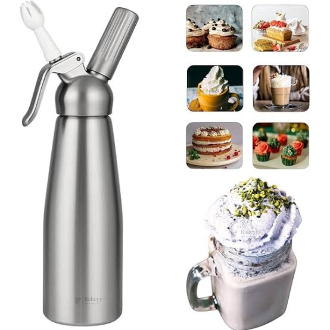 Metal Head Cream Whipper | Whipped Cream Dispenser for Desserts & Beverages | 500ml / 1000ml Capacity Available | Pack of 1