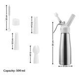 Plastic Head Cream Whipper | Whipped Cream Dispenser for Desserts & Beverages | 500ml / 1000ml Capacity Available | Pack of 1