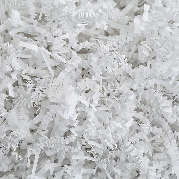 Crinkle Confetti Shredded Shreds Grass Paper White - Bakeyy.com