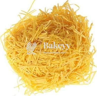 Crinkle Confetti Shredded Shreds Grass Paper Yellow - Bakeyy.com - India - Crinkle Confetti Shredded Shreds Grass Paper Yellow - 1 kg