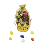 Crown Designer Net Potli Fibre Decorative Basket | Gold Colour - Bakeyy.com - India - Crown Designer Net Potli Fibre Decorative Basket | Gold Colour - Default Title