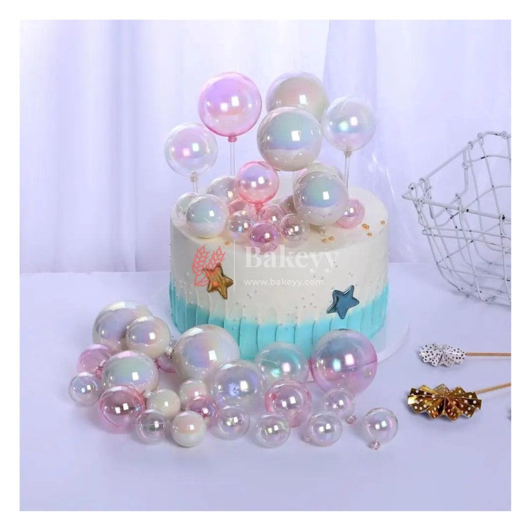 Faux Ball Crystal Ball Topper For Cake and Cupcake Decoration - Bakeyy.com - India - Faux Ball Crystal Ball Topper For Cake and Cupcake Decoration - Transparent