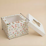 Christmas Cupcake Box with Window | White Festive Design | Festive Cupcake Box | Pack of 25