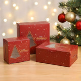 Christmas Cupcake Box with Window | Red Christmas Tree Design | Festive Cupcake Box | Pack of 25