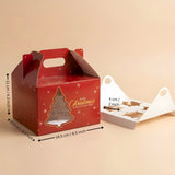 Christmas Cupcake Box with Window | Red Christmas Tree Design | Festive Cupcake Box | Pack of 25