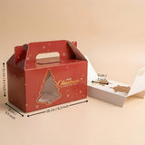 Christmas Cupcake Box with Window | Red Christmas Tree Design | Festive Cupcake Box | Pack of 25