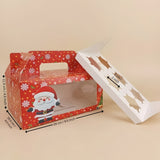 Christmas Cupcake Box with Window | Red Santa Design | Festive Cupcake Box | Pack of 25