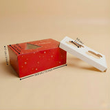 Christmas Cupcake Box with Window | Red Christmas Tree Design | Festive Cupcake Box | Pack of 25