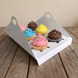6 Cavity Cupcake Holder Tray | Bakery Cupcake Base Insert | Muffin Holder for Boxes | Pack of 25