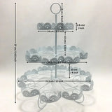 3-Tier Metal Cupcake Stand with Decorative Cutwork | Elegant Dessert & Cupcake Display Stand | Ornate Party & Bakery Stand | Pack of 1