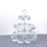 3-Tier Metal Cupcake Stand with Decorative Cutwork | Elegant Dessert & Cupcake Display Stand | Ornate Party & Bakery Stand | Pack of 1